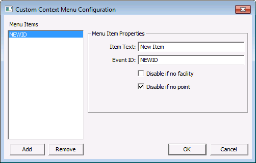 Custom Context Menu Configuration